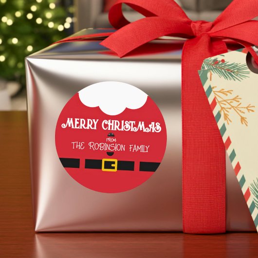Fun Festive Minimalist Santa Claus Christmas ラウンドシール