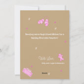 Fun & Festive Pink Doodle Holiday Card シーズンカード (裏面)