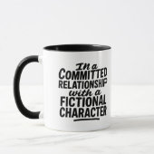 Fun Fiction Book Reader In a Relationship Saying マグカップ (左)