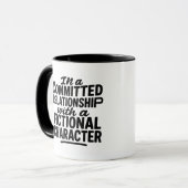 Fun Fiction Book Reader In a Relationship Saying マグカップ (正面左)