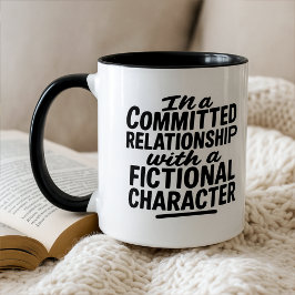 Fun Fiction Book Reader In a Relationship Saying マグカップ