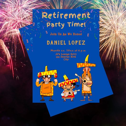 Fun Fiesta Retirement Party Invitation 招待状