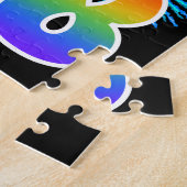 Fun Fireworks + Rainbow Pattern "68" Birthday # ジグソーパズル (側面)