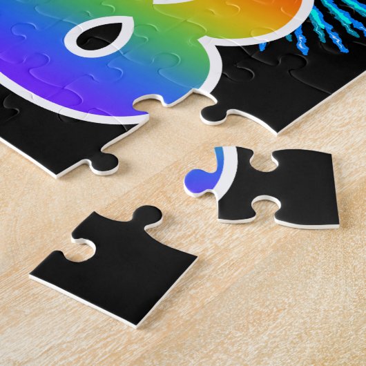 Fun Fireworks + Rainbow Pattern "78" Birthday # ジグソーパズル (側面)