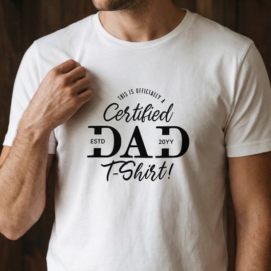 Fun First Father’s Day Certified Dad New Dad Est. トライブレンドＴシャツ