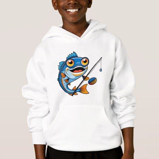 Fun Fish Cartoon – Kids’ Hoodie (正面)
