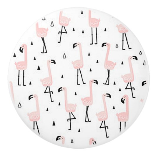 Fun Flamingo Ceramic Door Knob セラミックノブ (正面)