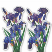 Fun Floral Watercolor Iris Gift Duo Sticker シール (正面)