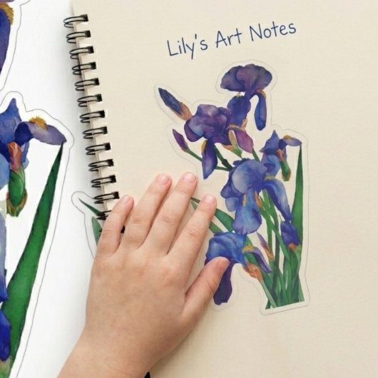 Fun Floral Watercolor Iris Gift Duo Sticker シール