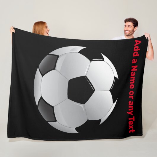 Fun Football Soccer ball Fleece Throw Blanket フリースブランケット (インサイチュ)
