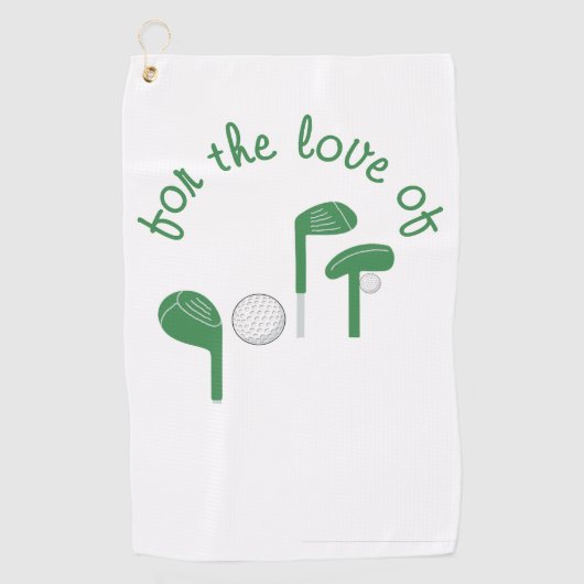 Fun "For the Love of Golf" Green Typography ゴルフタオル (正面)