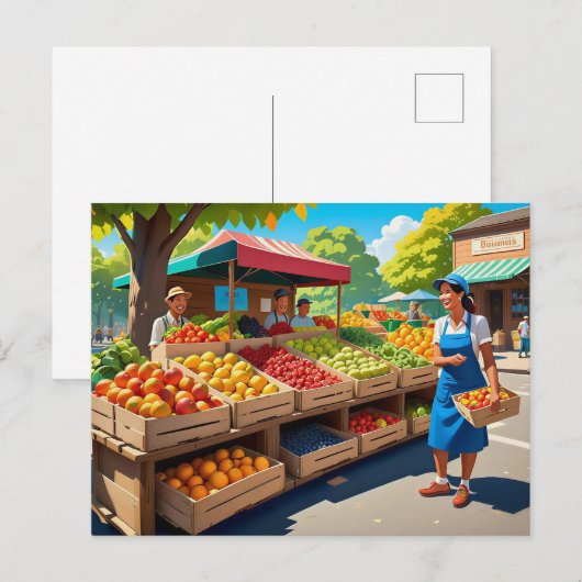 Fun fresh fruit vendors ポストカード (正面/裏面)