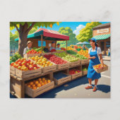 Fun fresh fruit vendors ポストカード (正面)