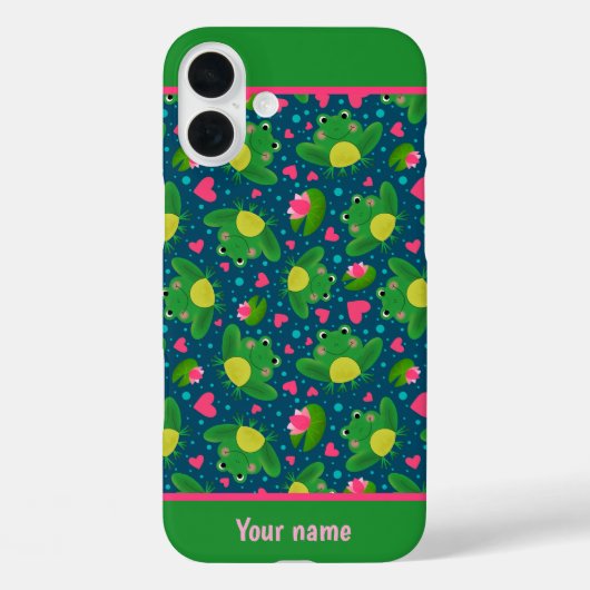 Fun Frog Pattern Custom Name New Beginnings Case-Mate iPhoneケース (裏面)