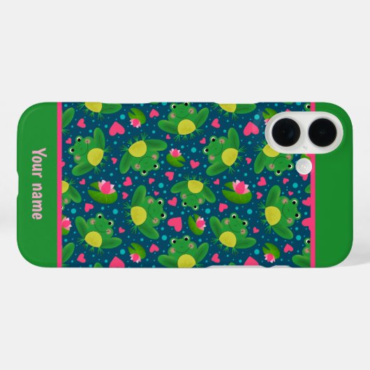 Fun Frog Pattern Custom Name New Beginnings Case-Mate iPhoneケース (裏面 (横))