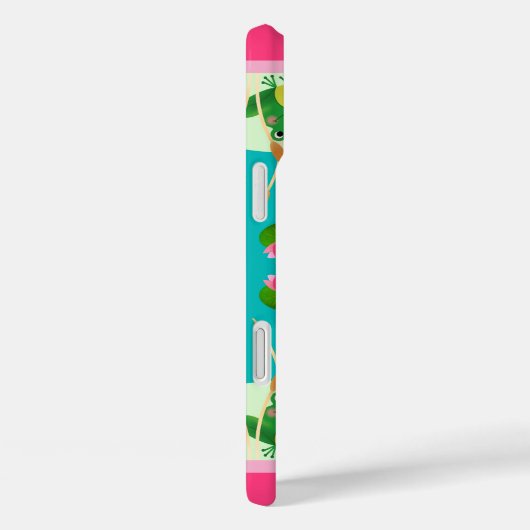 Fun Frog Pattern Pink Green Custom Name Case-Mate iPhoneケース (裏面 / 右)