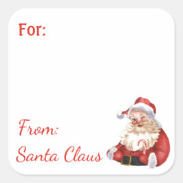 Fun From Santa Claus Custom NAME gift sticker スクエアシール