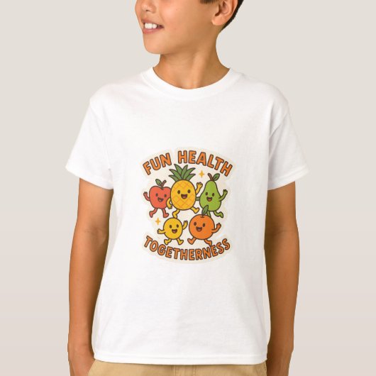 Fun Fruit Dance Party T-Shirt – Celebrate Health Tシャツ (正面)