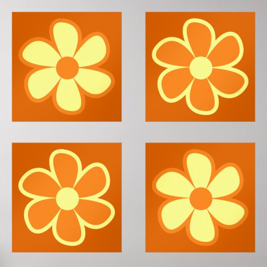 Fun Funky 60s 70s Retro Flower (正面)
