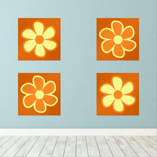Fun Funky 60s 70s Retro Flower (ウッドフロア)