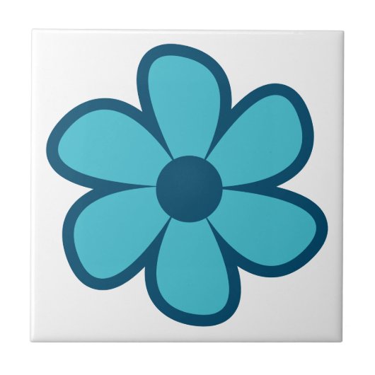 Fun Funky 60s 70s Retro Flower Ceramic Tile タイル (正面)