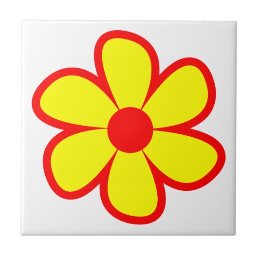 Fun Funky 60s 70s Retro Flower Ceramic Tile タイル (正面)