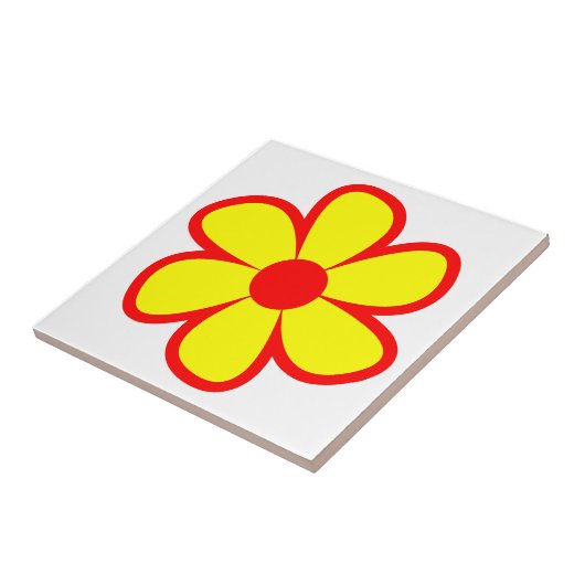 Fun Funky 60s 70s Retro Flower Ceramic Tile タイル (側面)