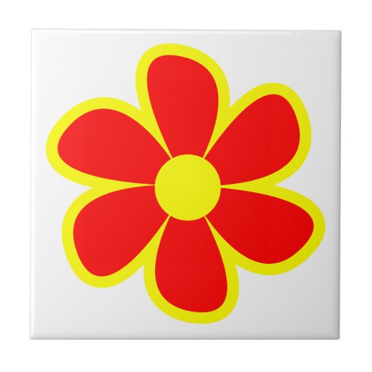 Fun Funky 60s 70s Retro Flower Ceramic Tile タイル (正面)