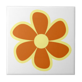 Fun Funky 60s 70s Retro Flower Ceramic Tile タイル