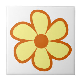 Fun Funky 60s 70s Retro Flower Ceramic Tile タイル