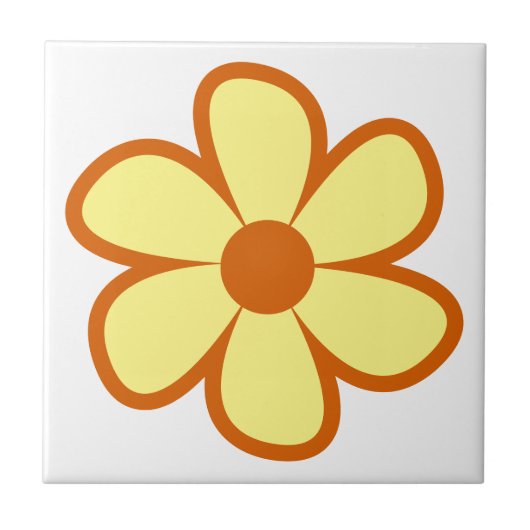 Fun Funky 60s 70s Retro Flower Ceramic Tile タイル (正面)