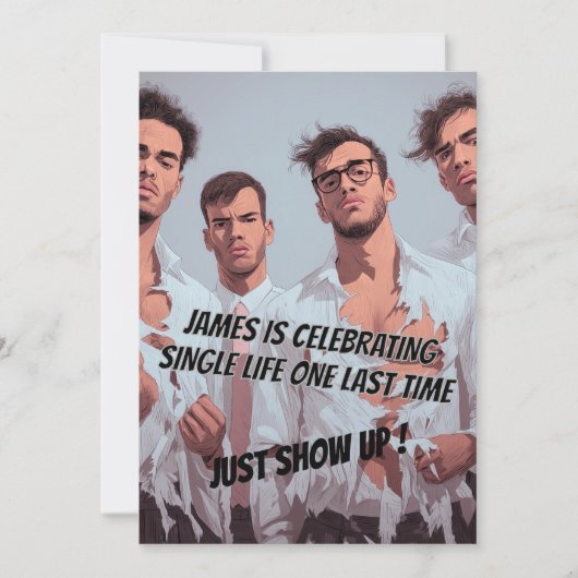 Fun Funny Bachelor Party Invitation 招待状 (正面)