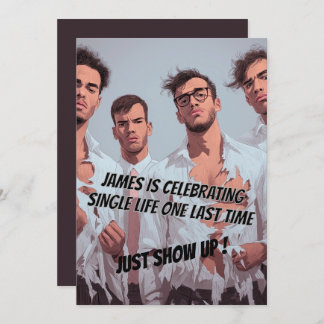 Fun Funny Bachelor Party Invitation 招待状