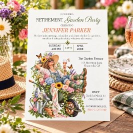 Fun Gardening Retirement Garden Party 招待状