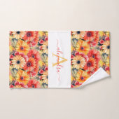 Fun Gerbera Daisies Floral Towel Set バスタオルセット (ハンドタオル)