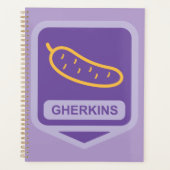 Fun Gherkin Pickle Icon Purple and Yellow プランナー手帳 (正面)