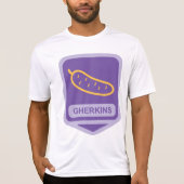 Fun Gherkin Pickle Icon Purple and Yellow Tシャツ (正面)