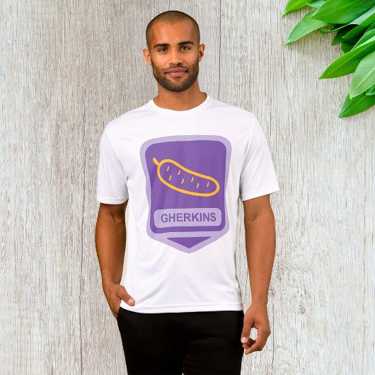 Fun Gherkin Pickle Icon Purple and Yellow Tシャツ