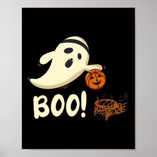 Fun Ghost Player Boo Bysketbyll Halloween Costume  ポスター (正面)