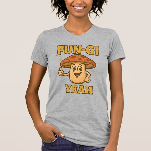 FUN-GI YEAH Tシャツ | 面白いキノコのダジャレTシャツ (正面)
