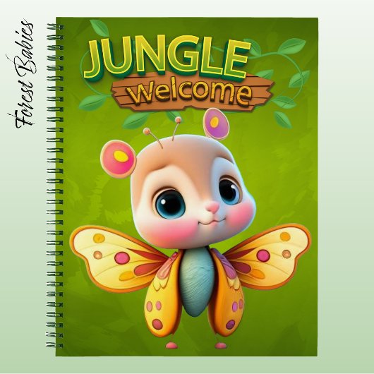 Fun Girl Butterfly Green Wild Woodland Wildlife 🦋 ノートブック