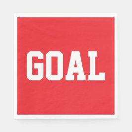 Fun GOAL White Athletic Text On Sporty Bright Red スタンダードランチョンナプキン