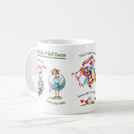 Fun Golf Course Stuff Mug コーヒーマグカップ (正面左)
