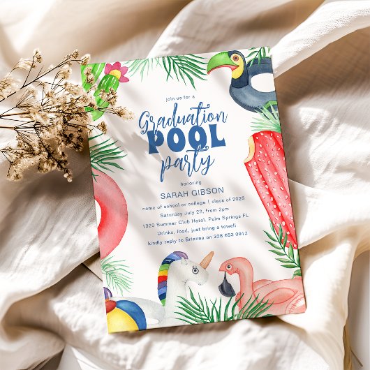 Fun Graduation Pool Party 招待状