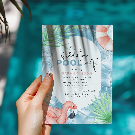 Fun Graduation Pool Party Invitation 招待状