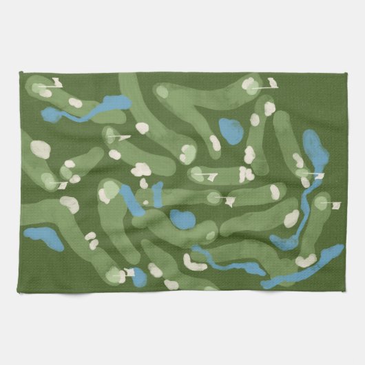 Fun graphic golf course towel キッチンタオル (横)