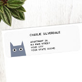 Fun Gray Cat Return Address ラベル
