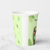 Fun green Dinosaur Childs Birthday 紙コップ (右)