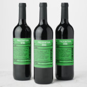 FUN GREEN  editable Wine Labels for WINE ワインラベル (ボトル)