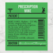 FUN GREEN  editable Wine Labels for WINE ワインラベル (シングルラベル)